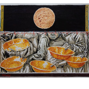 baked bread contemporary painting, Size: 33.5 X 27 Cm