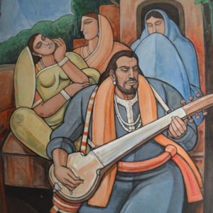 musician painting, Size: 48 X 42 Inch