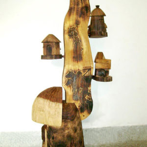 wooden sculpture, Size: 18 X 18 X 60 Inches