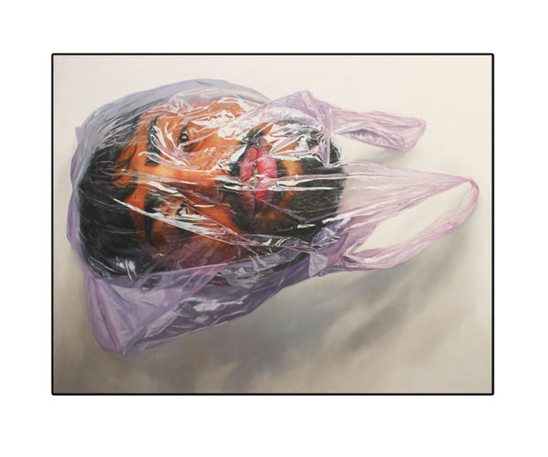 A face covered with plastic, Size: 7 X 9 ft