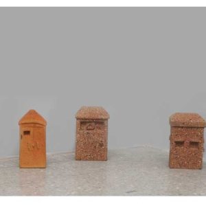 Terracotta and wooden sculpture, Size: 48 X 6 X 4 Inches