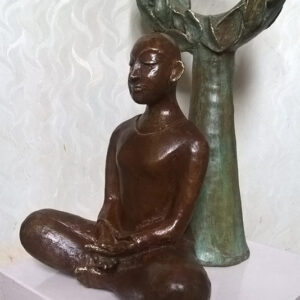 Meditation_Bronze sculpture, size: 8 x 7 x 12 inches